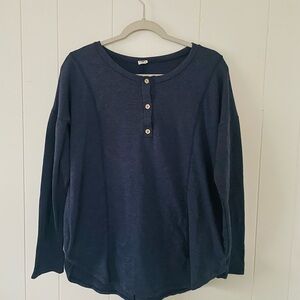 Sew In Love Navy Long Sleeve Top